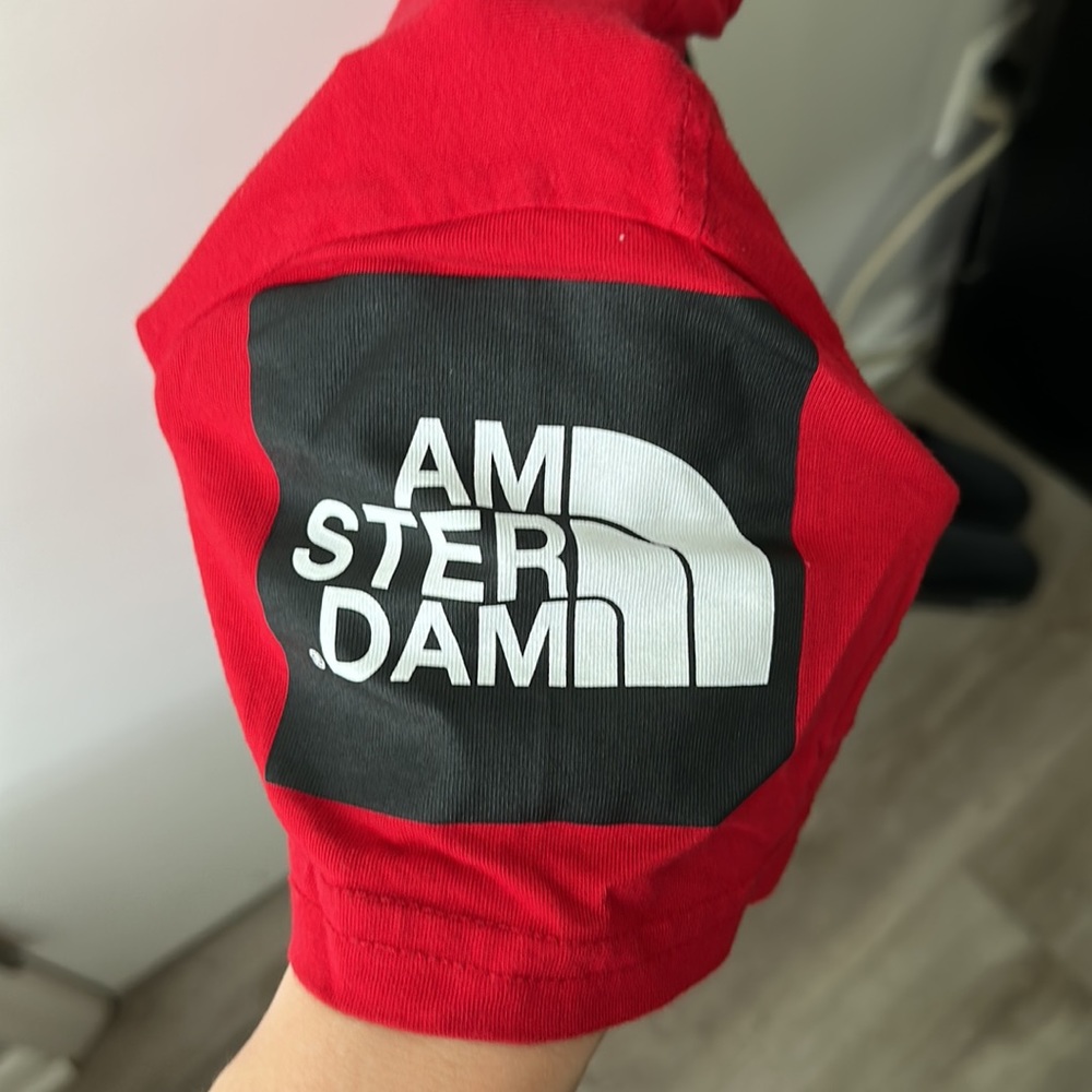 Amsterdam “Never Stop Exploring” Red Tee View 3